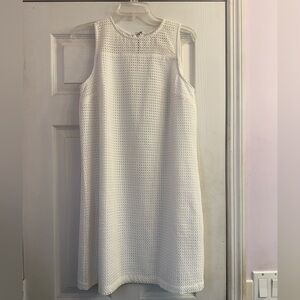 OTG Elegant White Sleeveless MIDI Dress Zip Up Back Size M